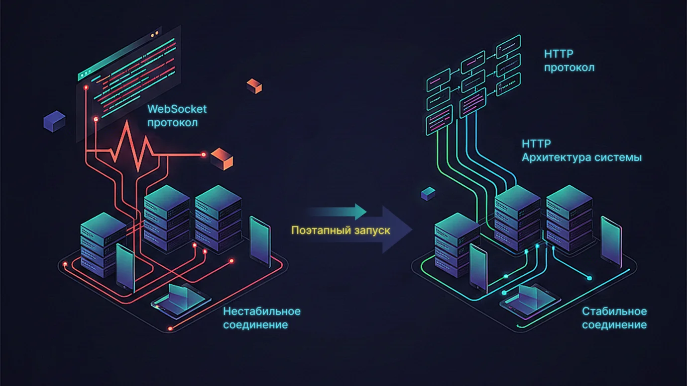 Переход CABUS с WebSocket на HTTP — переработка архитектуры и стабилизация соединения
