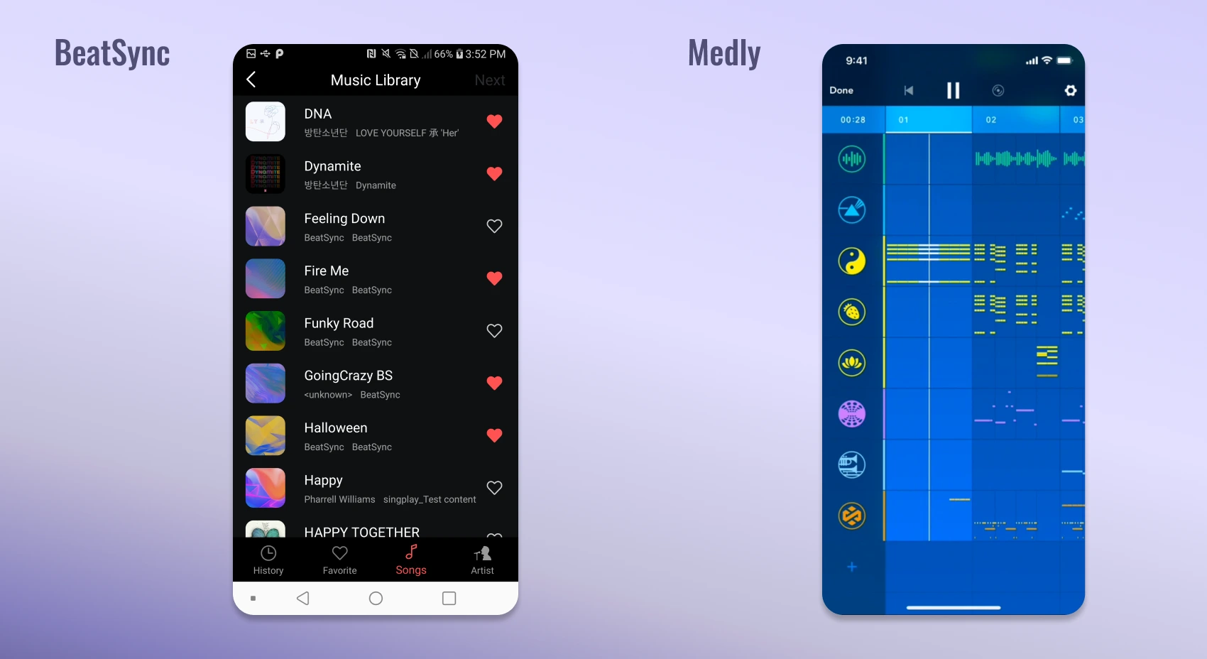 Приложения для редактирования музыки, от которых мы отталкивались: BeatSync и Medly